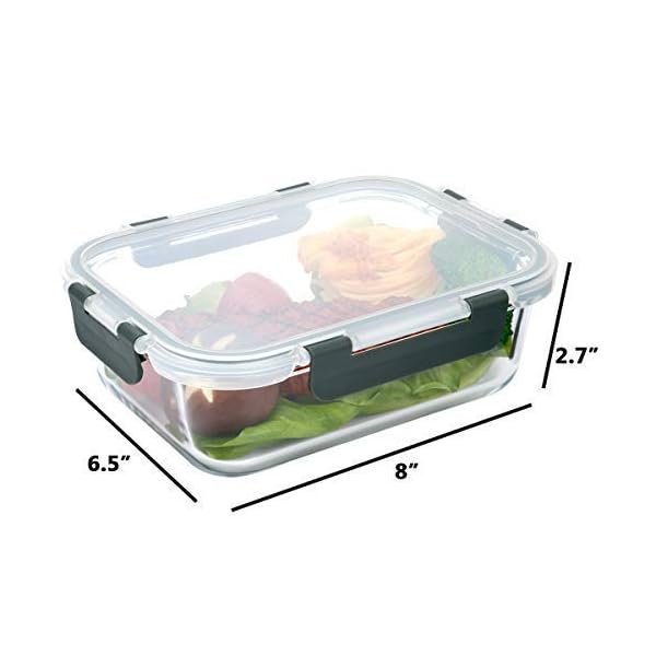 M MCIRCO 5Packs 36 Oz Glass Meal Prep Containers with Snap Locking Lids Glass