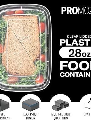 50Pack Reusable Meal Prep Containers Microwave Safe Food Storage Containers